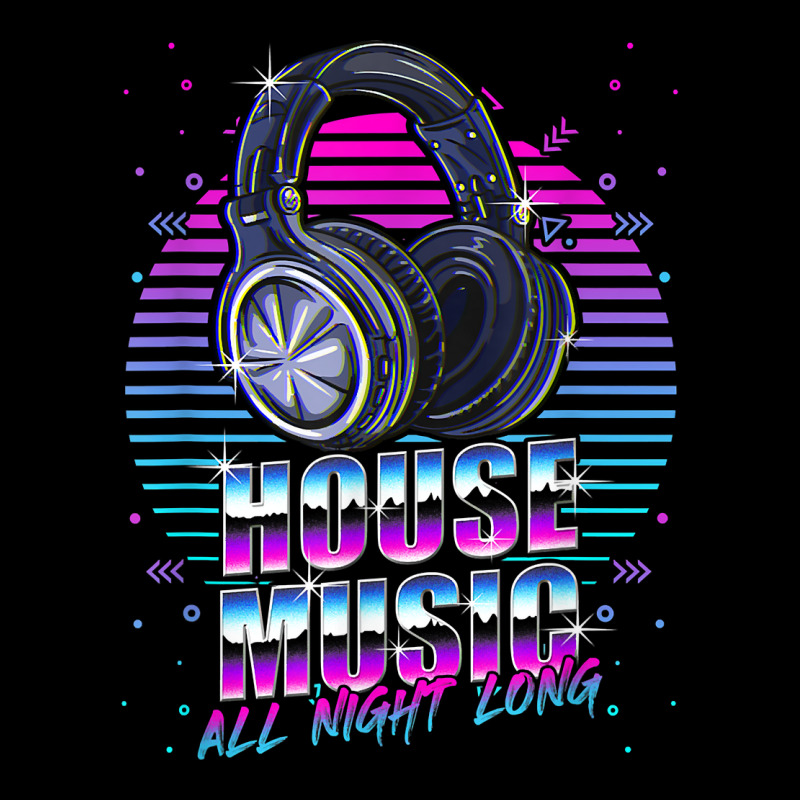 House Music All Night Long Emd Techno Bass Fan Headphones Dj T Shirt Pocket T-Shirt by atereabag | Artistshot