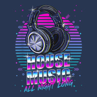 House Music All Night Long Emd Techno Bass Fan Headphones Dj T Shirt Men Denim Jacket | Artistshot