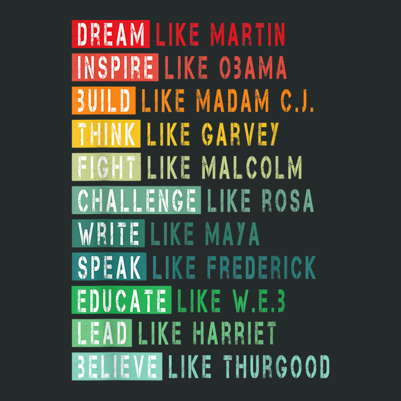 Dream Like Martin Fight Like Malcolm Inspire Like Obama T Shirt Women's Triblend Scoop T-shirt by ayedencoplon | Artistshot