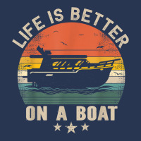 Funny Boating Boat Captain Vintage Life Is Better On A Boat T Shirt Men Denim Jacket | Artistshot