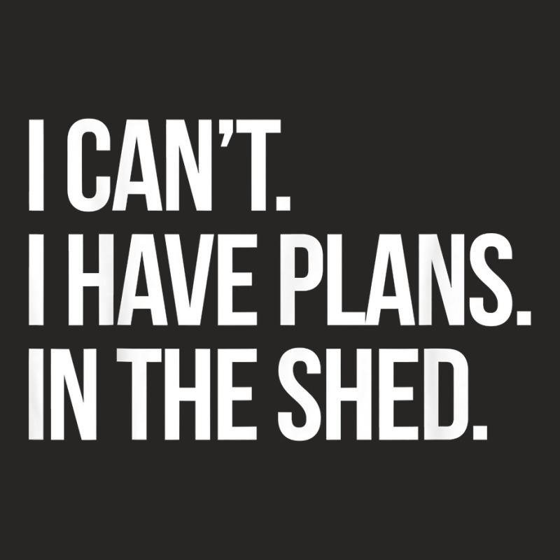 I Can't I Have Plans In The Shed Funny Toolshed Workshop T Shirt Ladies Fitted T-Shirt by tamkyfashions | Artistshot