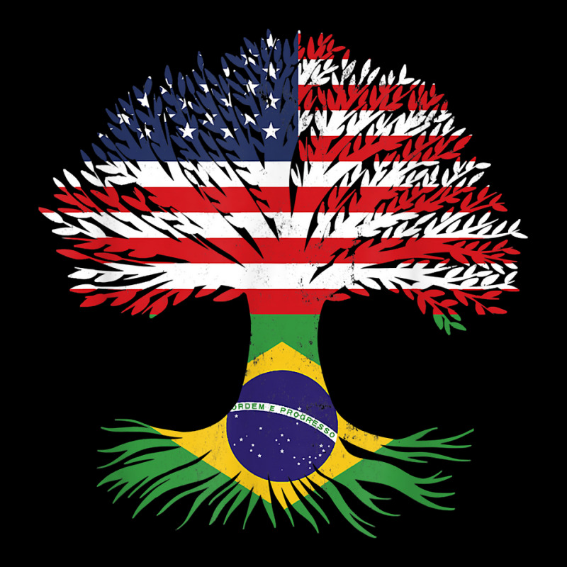 Grown Up American Brazilian Roots American Flag Brazil T Shirt Long Sleeve Shirts | Artistshot