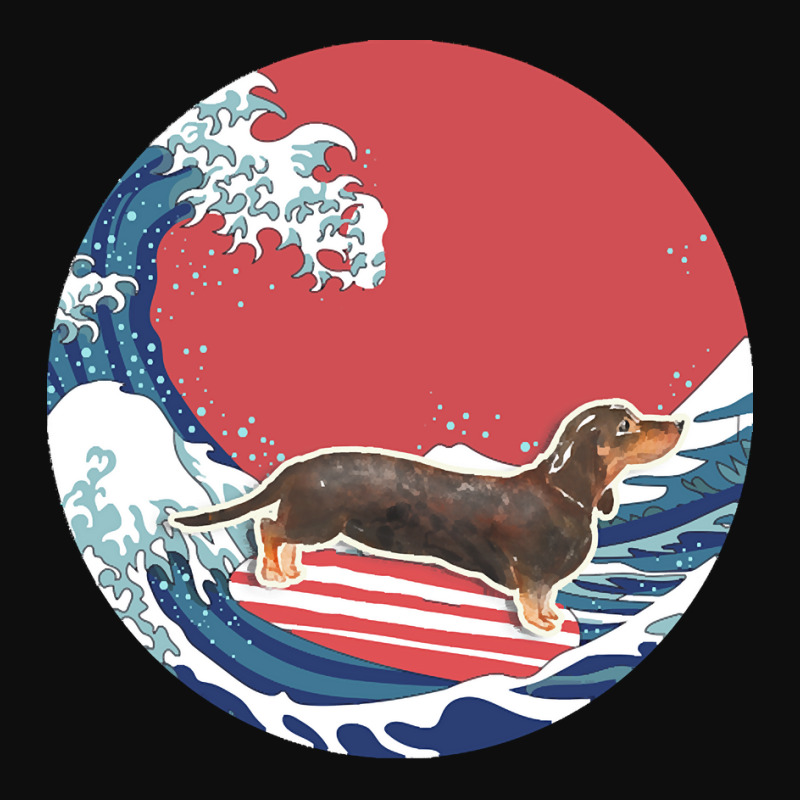 Dachshund T  Shirt Black & Tan Dachshund Gifts   Ocean Waves Surfing B Crop Top by alfred65565 | Artistshot