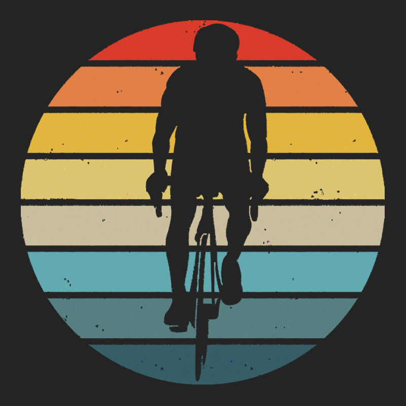 Biker T  Shirt Bicyclist Silhouette On A Distressed Retro Sunset Produ 3/4 Sleeve Shirt | Artistshot