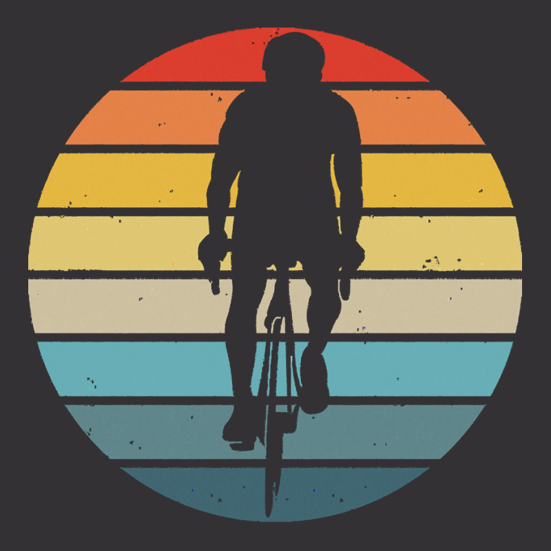 Biker T  Shirt Bicyclist Silhouette On A Distressed Retro Sunset Produ Vintage Hoodie And Short Set | Artistshot