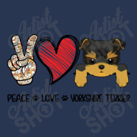 Peace Love Yorkshire Terrier Men Denim Jacket | Artistshot