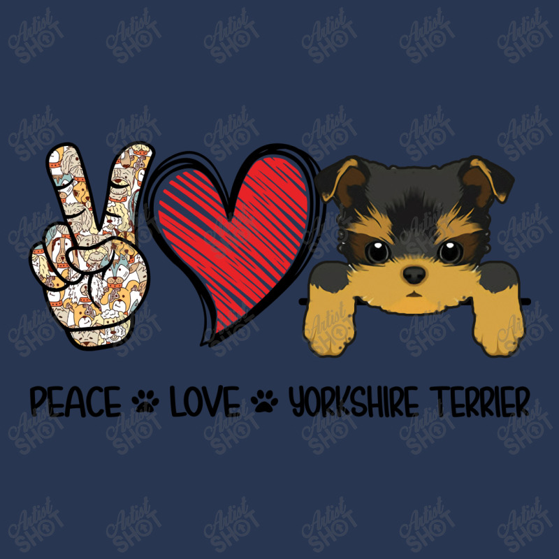 Peace Love Yorkshire Terrier Men Denim Jacket by hoainv | Artistshot