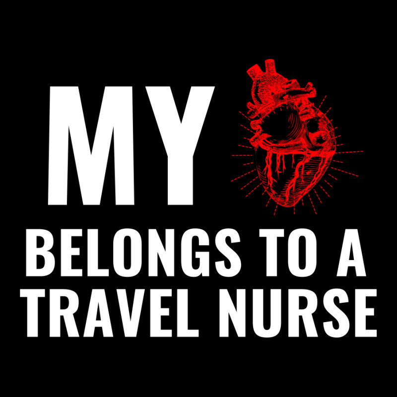 Travel Nurse Funny Heart White Cropped Hoodie | Artistshot