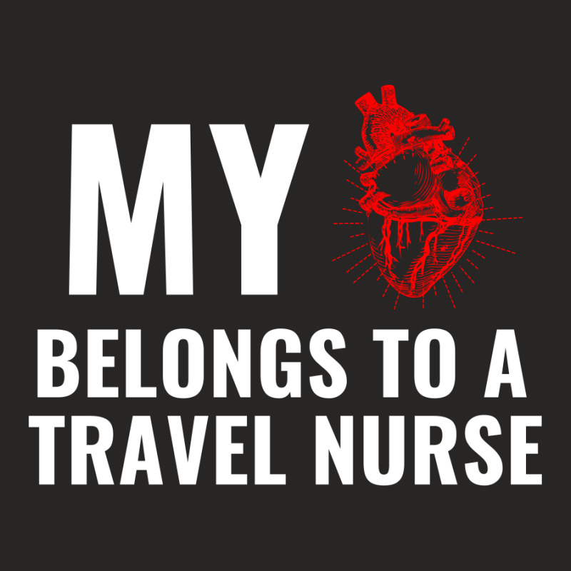 Travel Nurse Funny Heart White Ladies Fitted T-shirt | Artistshot