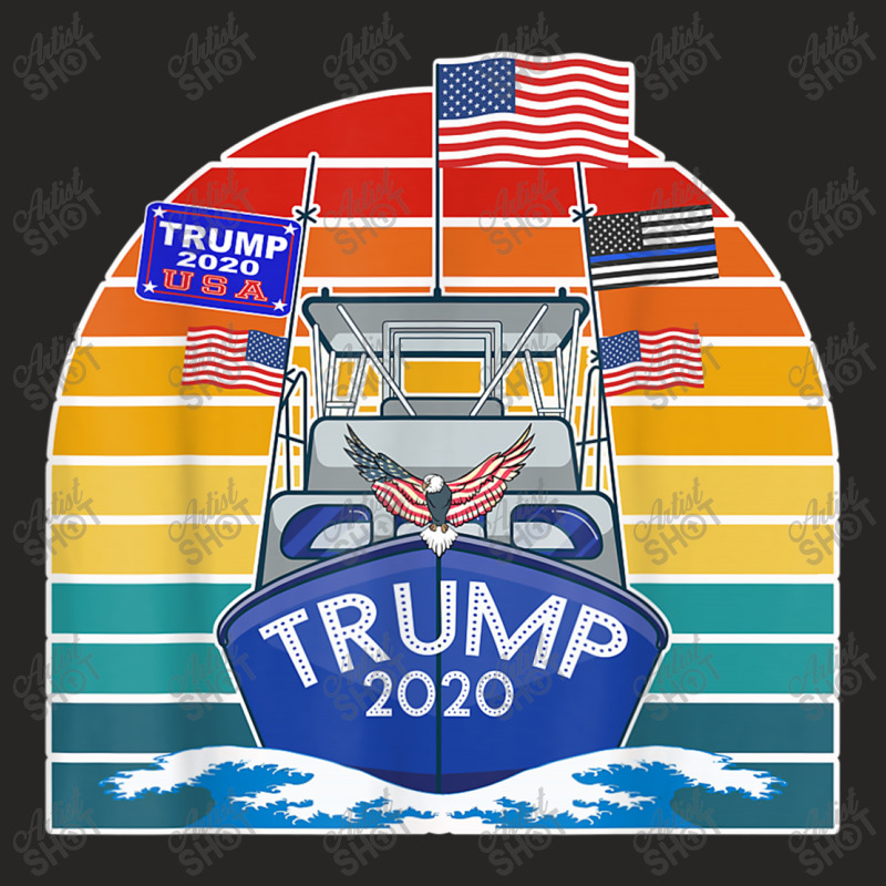 Trump Boat Parade 2020 Ladies Fitted T-Shirt by kakashop | Artistshot