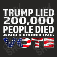 Trump Lied 200,000 People Died And Counting Ladies Fitted T-shirt | Artistshot