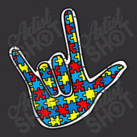 Asl Love Sign Language Autism Gift Awareness Support Autism Vintage Short | Artistshot