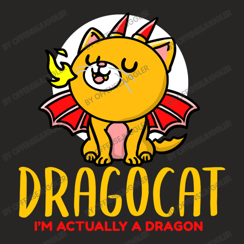 Cat Kitty Dragon Cat Cute Black Cat Ladies Fitted T-Shirt by offensejuggler | Artistshot