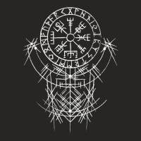 Vegvísir Viking Compass (on Back)   Vegvisir Vikings T Shirt Ladies Fitted T-shirt | Artistshot