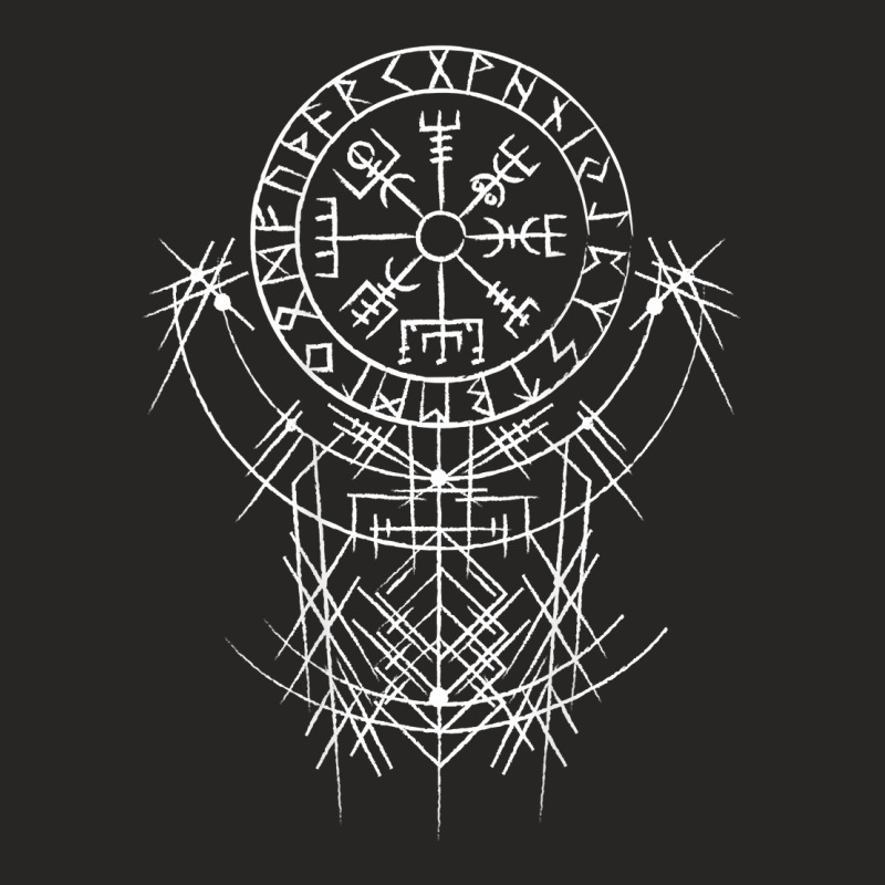 Vegvísir Viking Compass (on Back)   Vegvisir Vikings T Shirt Ladies Fitted T-Shirt by kadejahdomenick | Artistshot