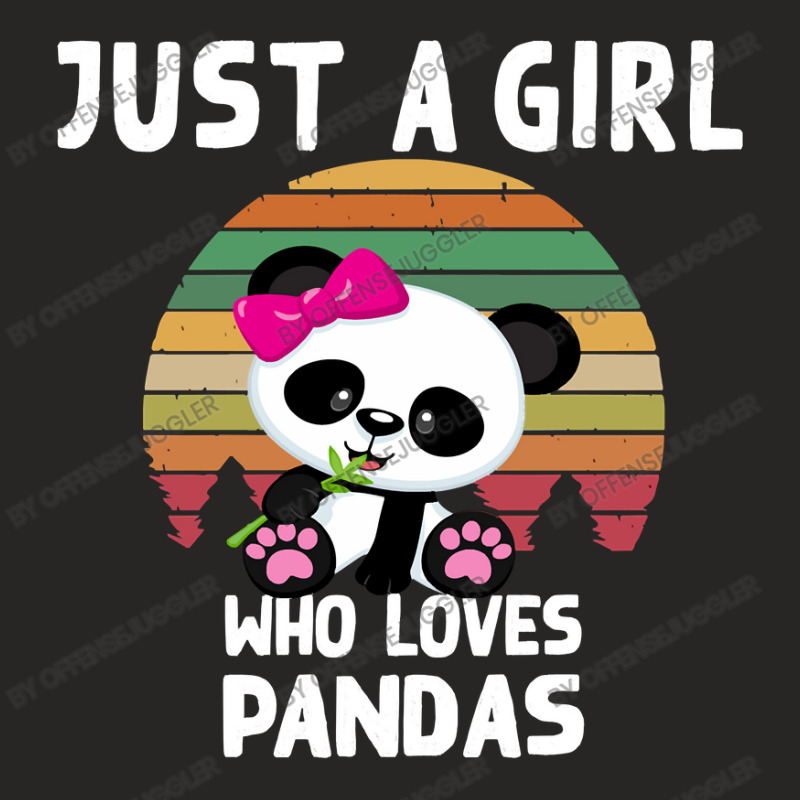 Bear Just A Girl Who Loves Pandas Gift Ladies Fitted T-Shirt by offensejuggler | Artistshot