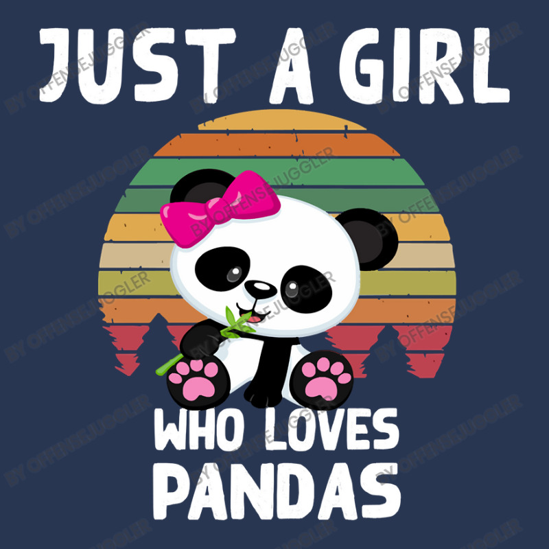 Bear Just A Girl Who Loves Pandas Gift Ladies Denim Jacket by offensejuggler | Artistshot