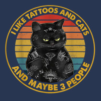 I Like Tattoos And Cats And Maybe 3 People Black Cat T Shirt Ladies Denim Jacket | Artistshot