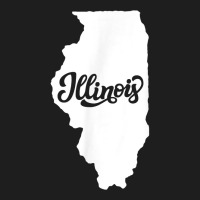 Illinois State Outline Retro Vintage Classic Font Design T Shirt Classic T-shirt | Artistshot