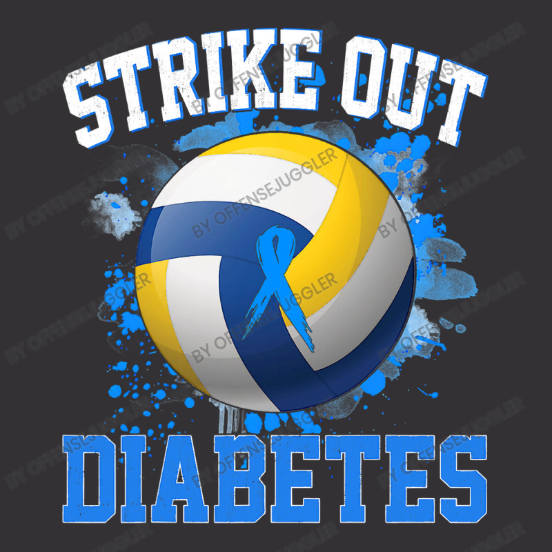 Volleyball Sport Lover Strike Out Diabetes Awareness Volleyball Fighte Vintage Hoodie by offensejuggler | Artistshot