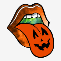 Lips With Tongue Out Pumkin Halloween Scorecard Crop Tee | Artistshot