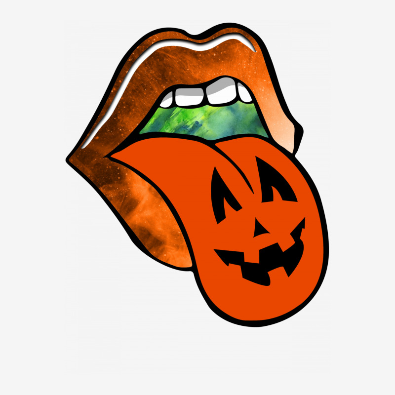 Lips With Tongue Out Pumkin Halloween Scorecard Crop Tee | Artistshot