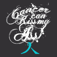 Ovarian Cancer T  Shirt Cancer Can Kiss My Ass! Ovarian ( Teal Ribbon) Vintage Short | Artistshot