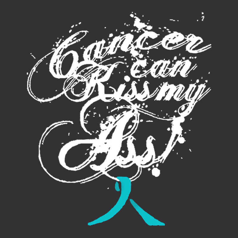 Ovarian Cancer T  Shirt Cancer Can Kiss My Ass! Ovarian ( Teal Ribbon) Vintage Short | Artistshot