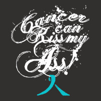 Ovarian Cancer T  Shirt Cancer Can Kiss My Ass! Ovarian ( Teal Ribbon) Champion Hoodie | Artistshot