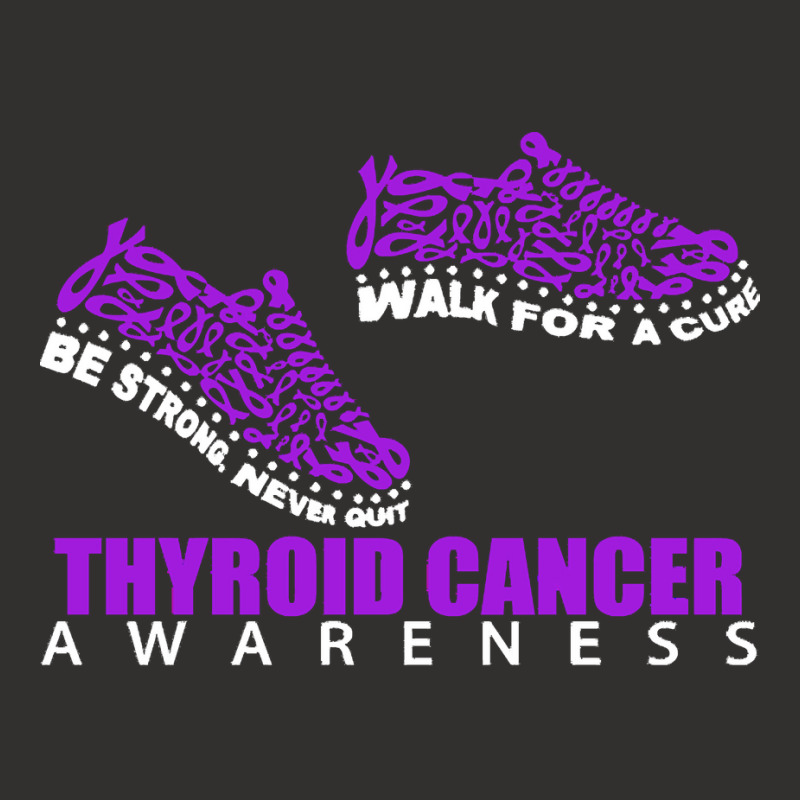 Thyroid Cancer T  Shirt Thyroid Cancer Awareness Shoes Ribbon Walk For Champion Hoodie by rico96716 | Artistshot