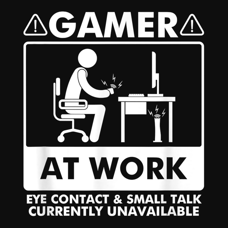 Gamer At Work Eye Contact Small Talk Currently Unavailable T Shirt Crop Top | Artistshot