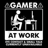 Gamer At Work Eye Contact Small Talk Currently Unavailable T Shirt Cropped Hoodie | Artistshot