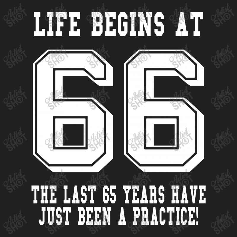 66th Birthday Life Begins At 66 White T-shirt | Artistshot