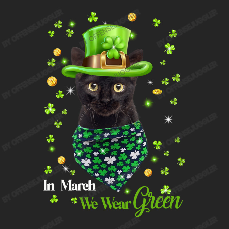 Cat Kitty We Wear Green In March Black Cat Unisex Hoodie | Artistshot