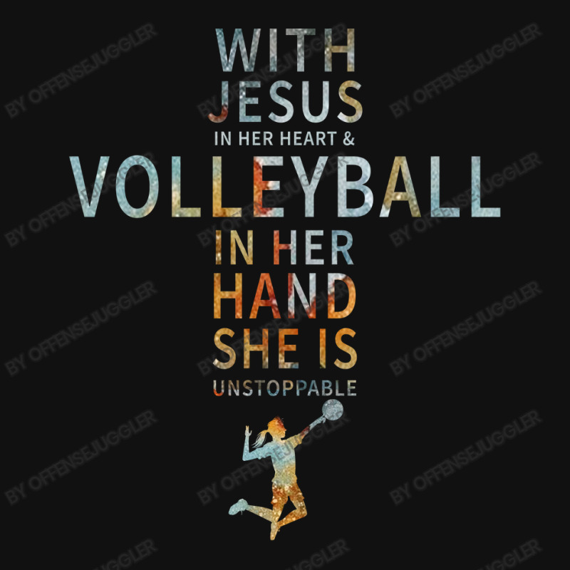 Volleyball Sport Lover In Her Hand Jesus In Her Heart Oval Patch | Artistshot