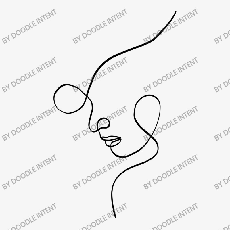 Minimal One Line Art Woman Face Ladies Fitted T-Shirt by Doodle Intent | Artistshot