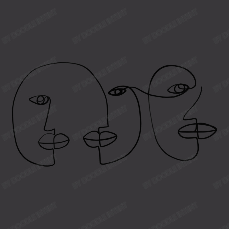 Three Abstract Face One Line Art Ladies Curvy T-Shirt by Doodle Intent | Artistshot