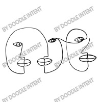 Three Abstract Face One Line Art Maternity Scoop Neck T-shirt | Artistshot