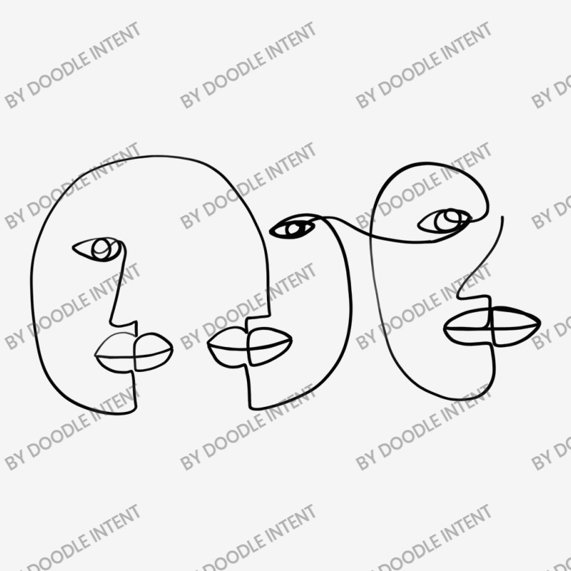 Three Abstract Face One Line Art Ladies Polo Shirt by Doodle Intent | Artistshot