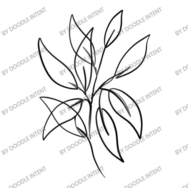 Leaves One Line Art 3/4 Sleeve Shirt by Doodle Intent | Artistshot