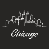 Chicago City Skyline American Outline Illinois Souvenir Idea T Shirt Ladies Fitted T-shirt | Artistshot