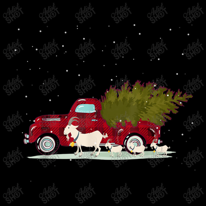 Goat Red Plaid Truck Christmas Cropped Hoodie | Artistshot
