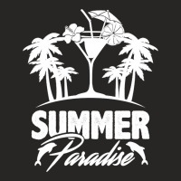 Summer T  Shirt Summer Paradise Beach Sunshine Vacation T  Shirt Ladies Fitted T-shirt | Artistshot