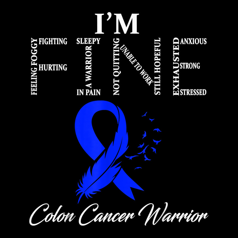 Colon Cancer Warrior I'm Fine T Shirt Men's Long Sleeve Pajama Set | Artistshot