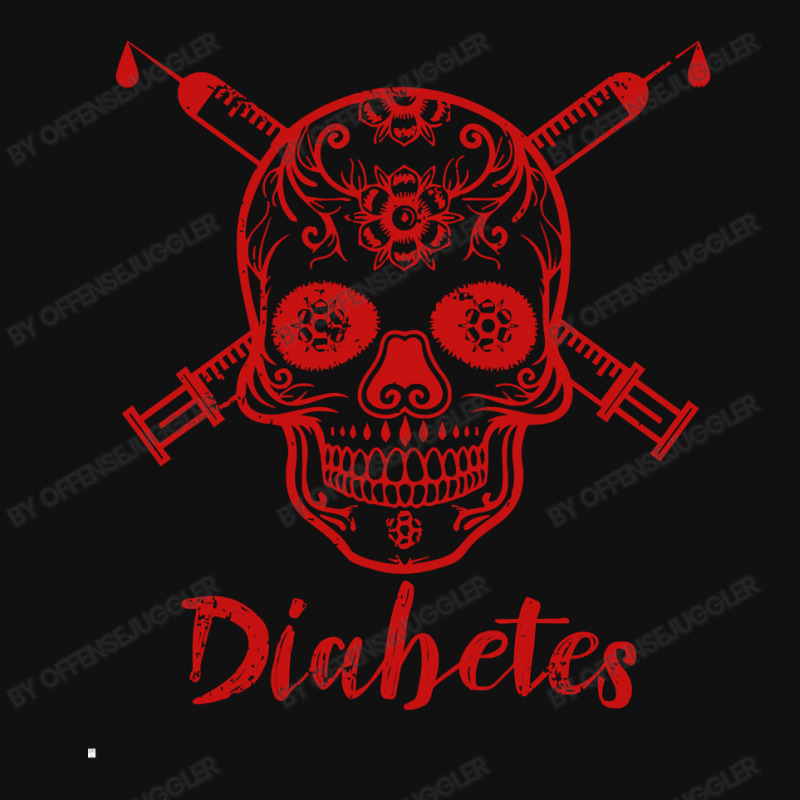 Diabetes Diabetic Red Skull Insulin Diabetic Diabetes Awareness Landscape Canvas Print by offensejuggler | Artistshot