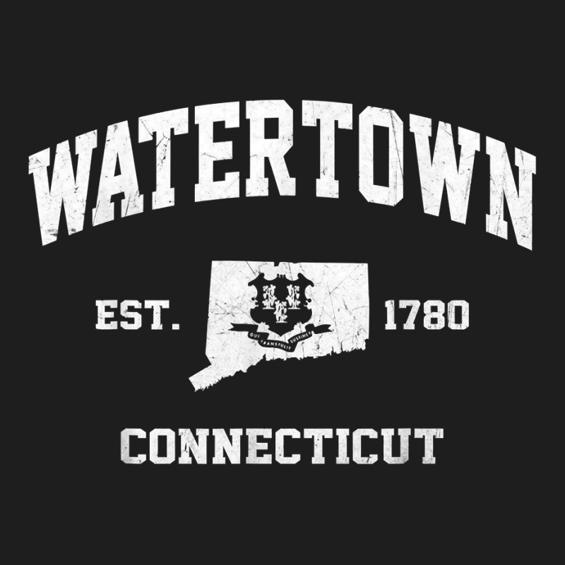 Watertown Connecticut Ct Vintage State Athletic Style T Shirt Classic T-shirt by Sand King | Artistshot