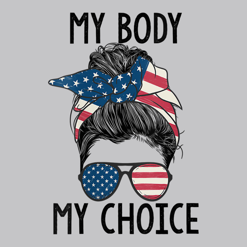 Womens My Body My Choice Pro Choice Messy Bun Us Flag Feminist V Neck Baby Bodysuit by Sand King | Artistshot