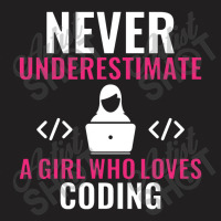 Never Underestimate A Girl Who Loves Coding Software T-shirt | Artistshot