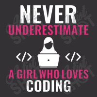 Never Underestimate A Girl Who Loves Coding Software Vintage Short | Artistshot