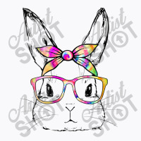 Womens Dy Cute Bunny Face Tie Dye Glasses Easter Day V Neck T-shirt | Artistshot